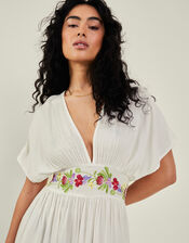 Embroidered Tassel Kaftan, Ivory (IVORY), large