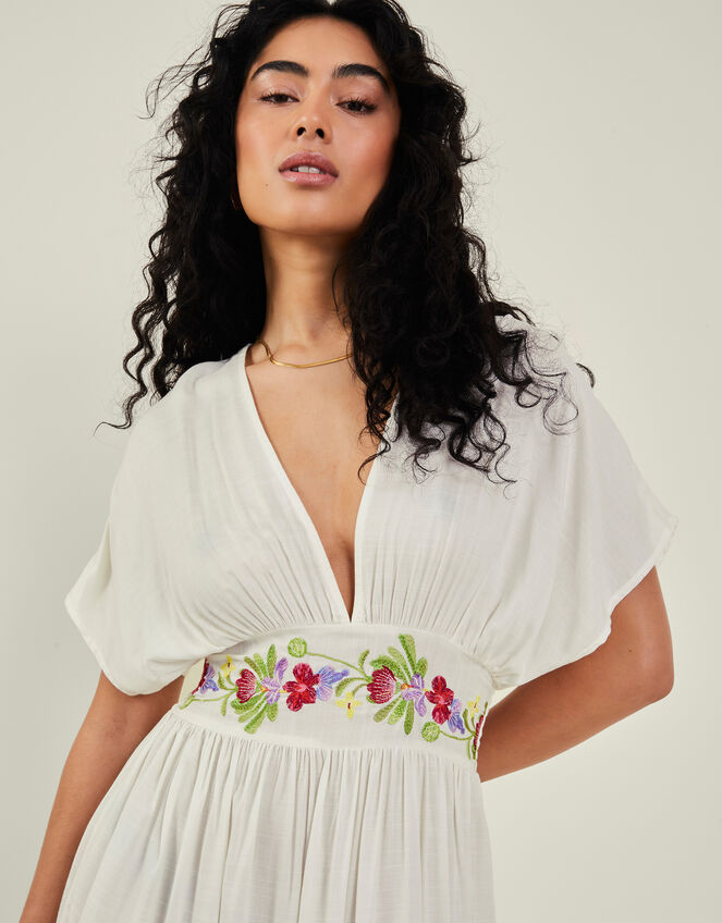 Embroidered Tassel Kaftan, Ivory (IVORY), large