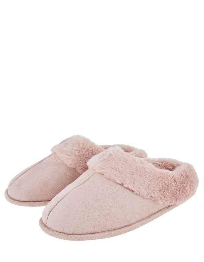 Suedette Mule Slippers, Pink (PINK), large