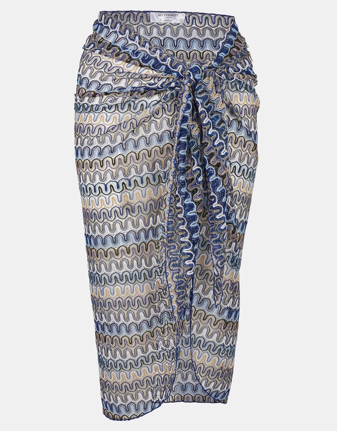 Sheer Zig-Zig Stitch Sarong, , large