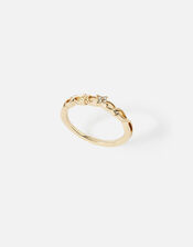 Crisscross Flower Ring, White (CRYSTAL), large