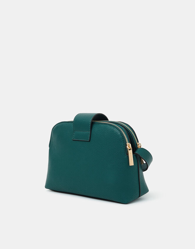 Double-Zip Cross Body Bag, Teal (TEAL), large