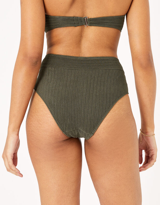 High Waist Bikini Briefs, Green (KHAKI), large