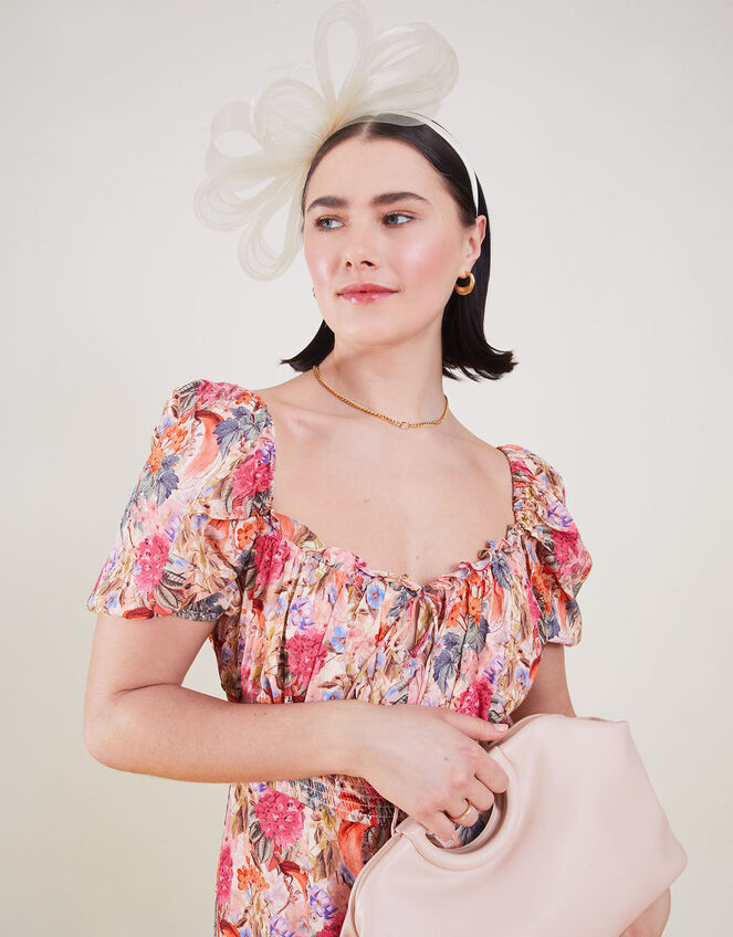 Sofia Crin Bow Sinamay Band Fascinator, Natural (CHAMPAGNE), large