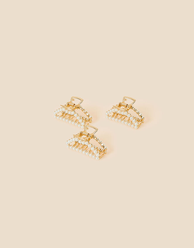Medium Pearl Claw Clips Set of Three, , large