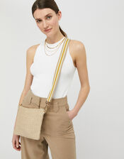 Raffia Stripe Strap Bag, , large
