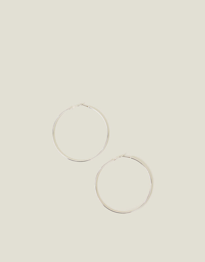 Mid-Size Simple Hoops, Silver (SILVER), large
