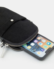 Leather Phone Cross-Body Bag, , large