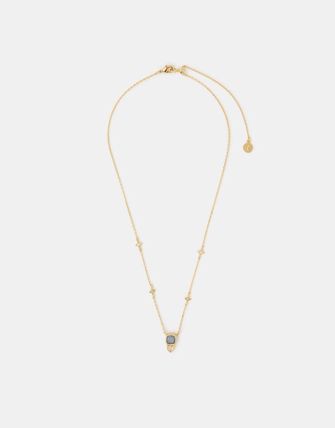 14ct Gold-Plated Star Stone Pendant Necklace, , large