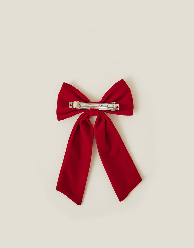 Velvet Bow Hair Clip, , large