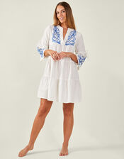 Embroidered Dress, White (WHITE), large