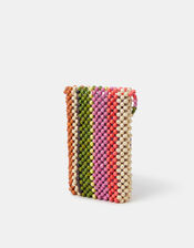 Stripe Beaded Phone Bag, , large