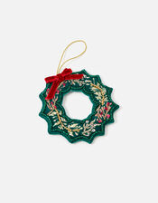 Embellished Christmas Wreath Hanging Decoration, , large