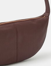 Leather Sling Crossbody Bag, Brown (CHOCOLATE), large