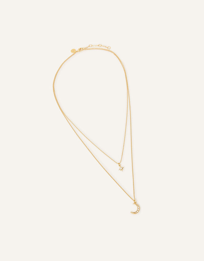 14ct Gold-Plated Celestial Necklace, , large