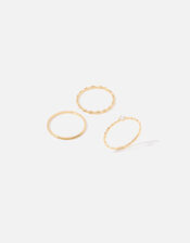 Gold-Plated Sparkle Delicate Stacking Ring Set, Gold (GOLD), large