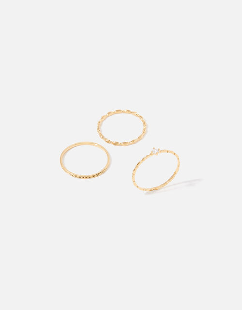 Sparkle Delicate Stacking Ring Set, Gold (GOLD), large