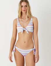 Pastel Stripe Bunny Tie Bikini Briefs, Multi (PASTEL-MULTI), large