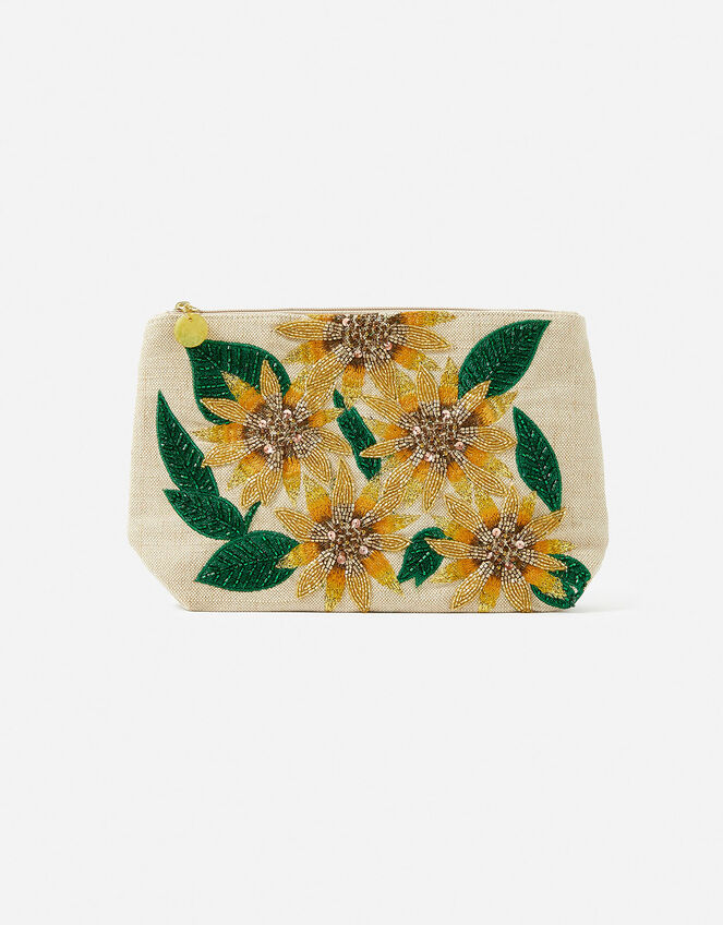 Sunflower Large Embellished Wash Bag, , large