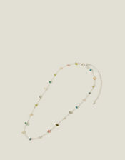 Sterling Silver Stone Station Necklace, , large