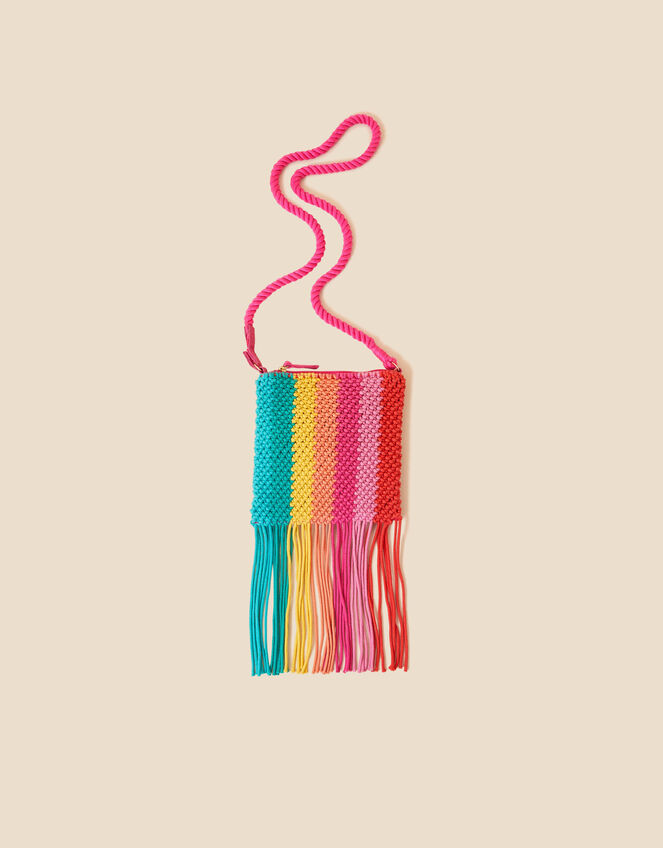 Kids Rainbow Macrame Bag, , large
