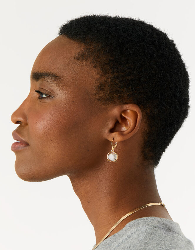 Country Retreat Gem Earrings, White (CRYSTAL), large