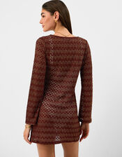 Shimmer Crochet Cover Up, Bronze (BRONZE), large