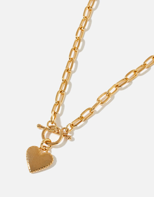 Gold-Plated Heart Chunky Collar Necklace, , large