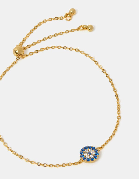 14ct Gold-Plated Evil Eye Bracelet, , large