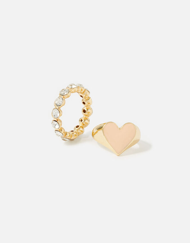 Feel Good Heart and Crystal Rings, Multi (PASTEL-MULTI), large