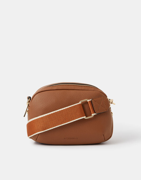 Webbing Strap Small Crossbody Bag, Tan (TAN), large
