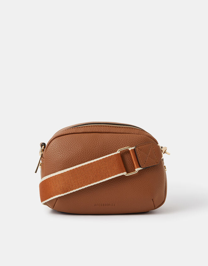 Webbing Strap Small Crossbody Bag, Tan (TAN), large