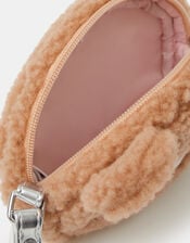 Girls Fluffy Bear Crossbody Bag, , large