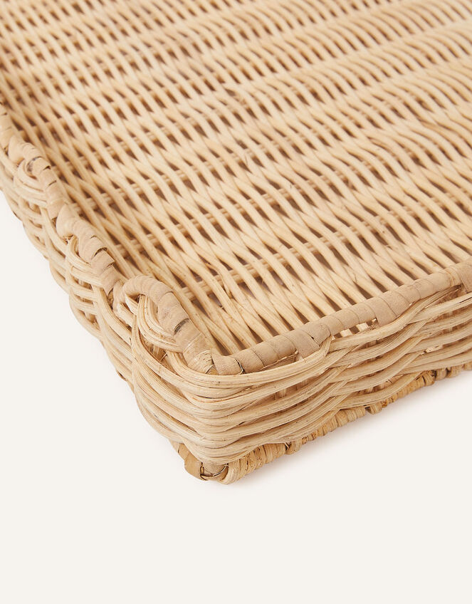 Scallop Trim Large Wicker Tray with Handles Trays & Coasters