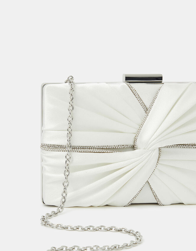Bridal Satin Pleat Clutch Bag, , large