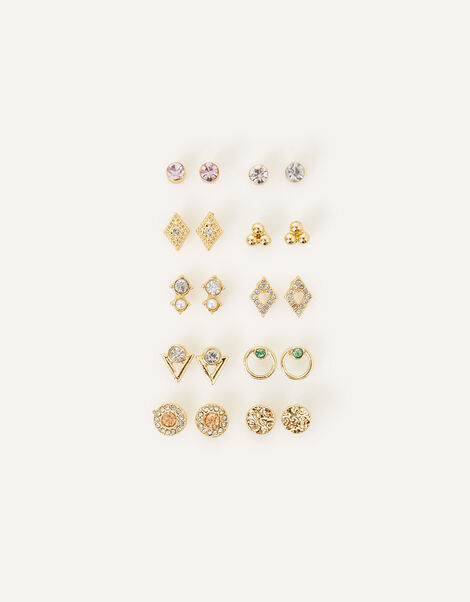 Pretty Stud Earrings 10 Pack, , large