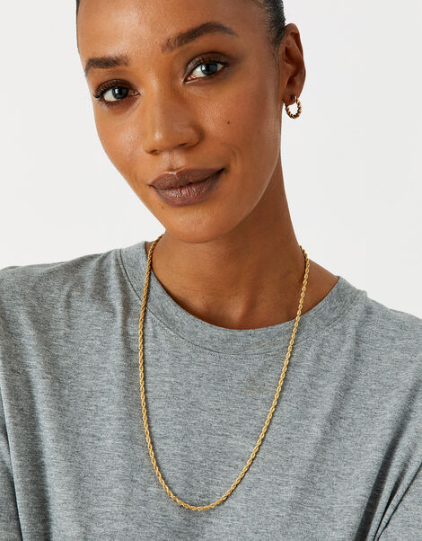 14ct Gold-Plated Long Rope Necklace, , large