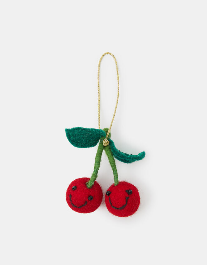 Happy Cherry Felt Christmas Tree Decoration, , large