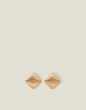 Ribbed Square Stud Earrings, , large
