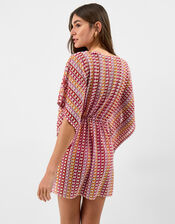 Crochet Mini Kaftan, Multi (BRIGHTS MULTI), large