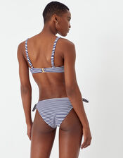 Nautical Stripe Bunny Tie Bikini Top, Blue (NAVY), large