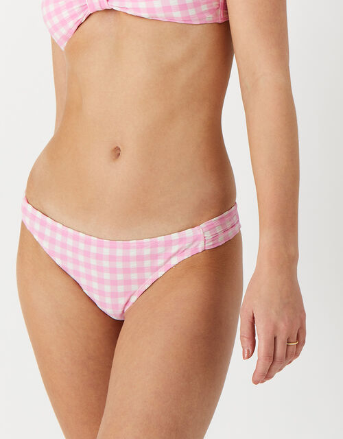 Gingham Bikini Briefs, Pink (PINK), large