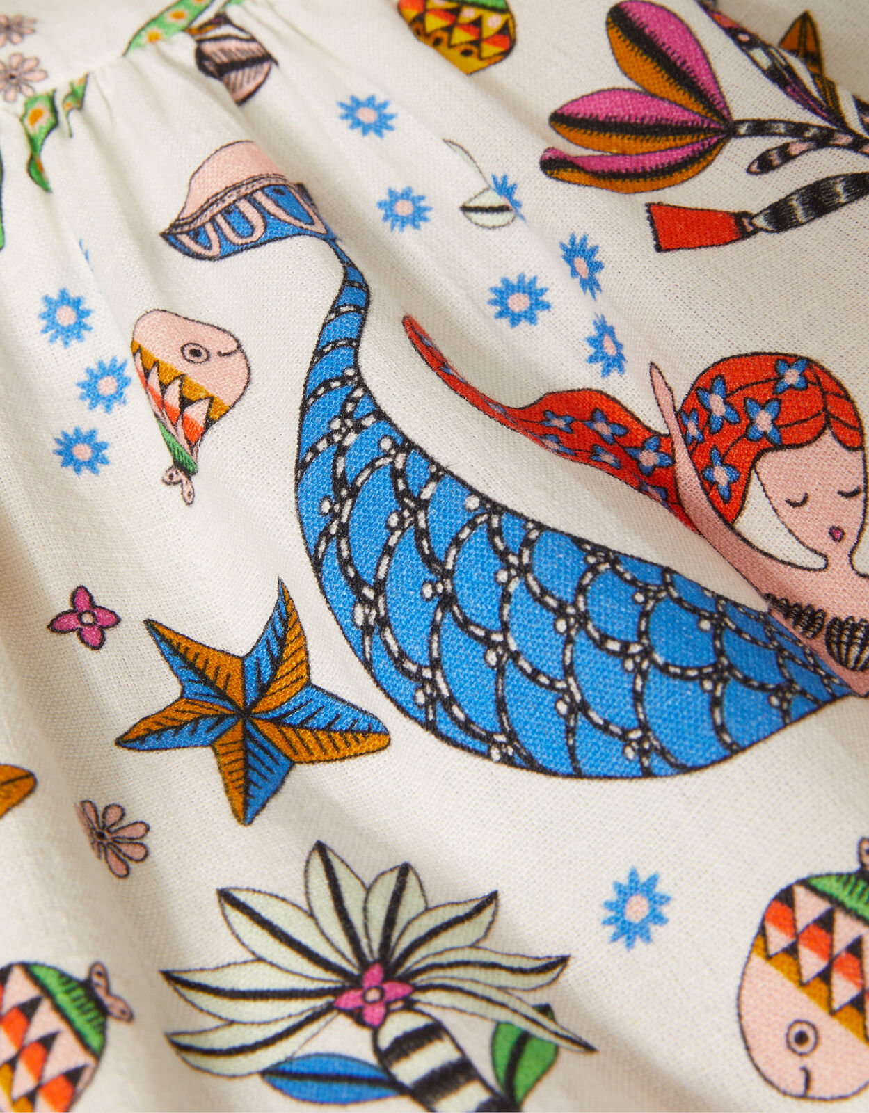Girls Mermaid Print Dress White Clothing Shoes Accessorize UK