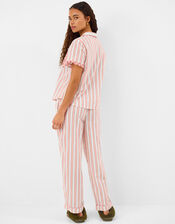 Floral Stripe Long Pyjamas Set, Pink (PINK), large