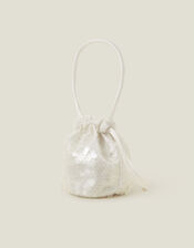 Girls Sequin Drawstring Pouch Bag, , large