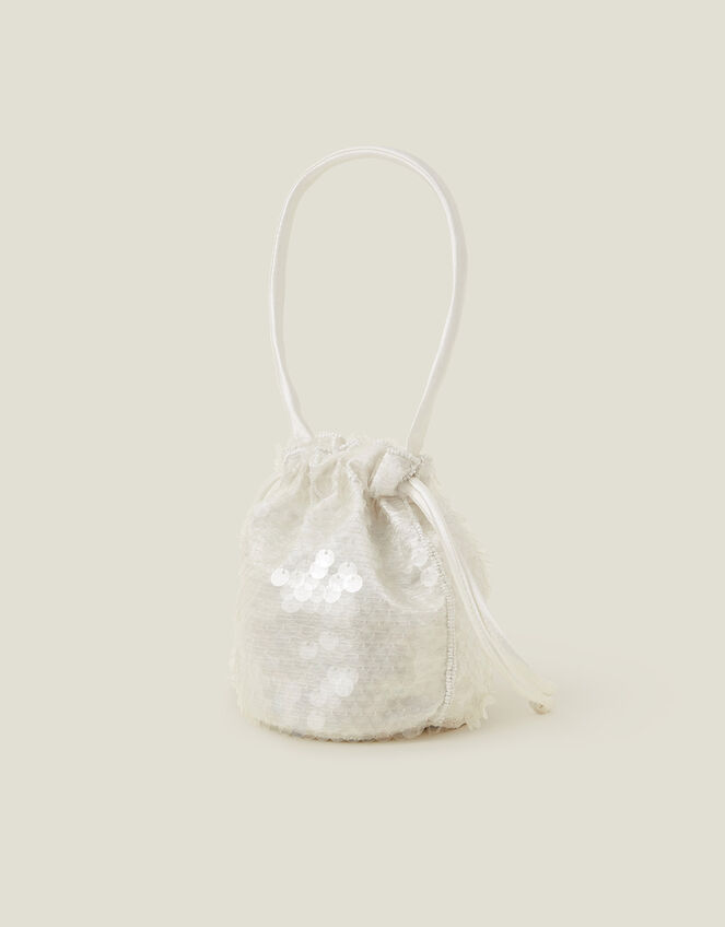 Girls Sequin Drawstring Pouch Bag, , large