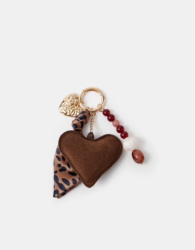 Heart Beaded Bag Charm, , large