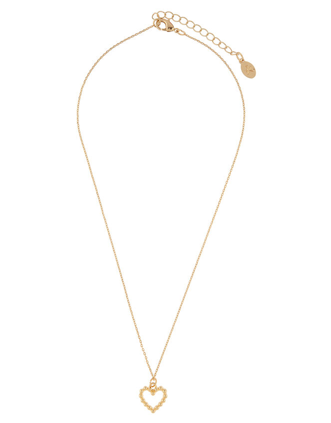 Studded Heart Pendant Necklace, , large