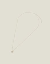 Sterling Silver-Plated Sparkle Small Tear Necklace, , large