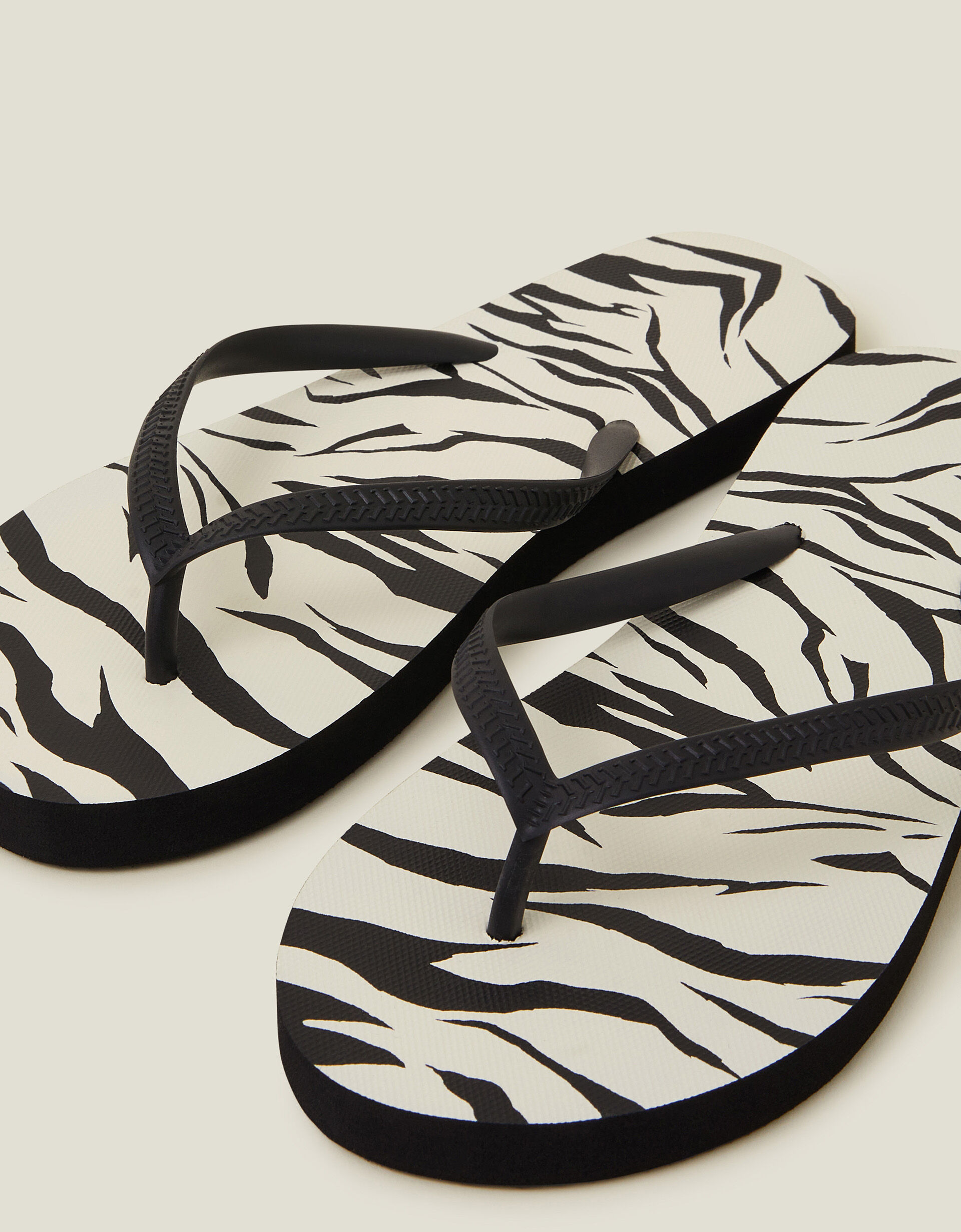 Zebra flip flops hot sale